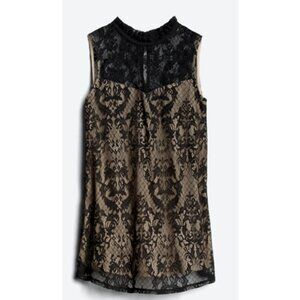 Sleeveless Black Lace Blouse Size Small NWOT - FORTUNE + IVY